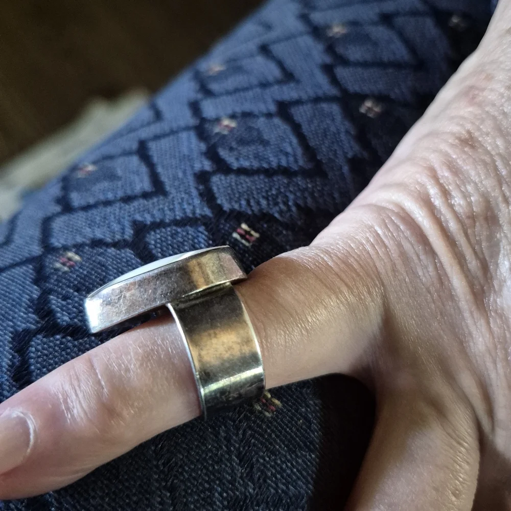 Silver and White Statement Rings Set - Picture 3 of 12